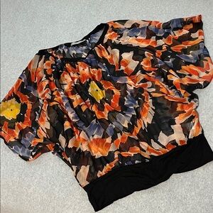 Whimsigoth Sheer Top Medium Funky Multicolor Grunge Artsy Hippie Psychedelic